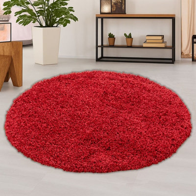 120cm-round-red-shaggy-rug-5cm
