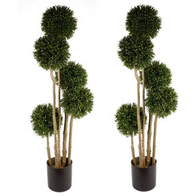 120cm UV Resistant Balls Topiary - 480 Leaves - Natural Trunk