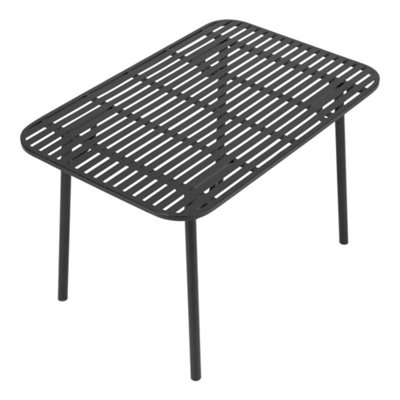 120cm W Rectangular Outdoor Metal Garden Table with Rust Resistant Coating - 4