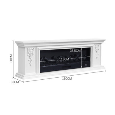 120cm W x 25cm D x 20cm H 3D Electric 3D Water Vapor Fireplace - 8