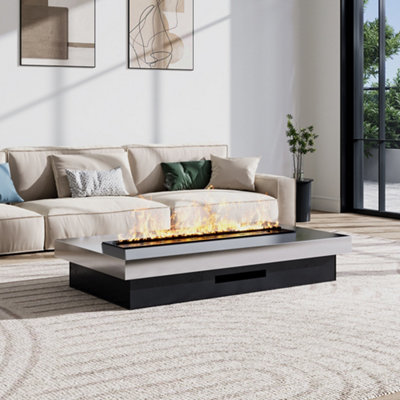 120cm W x 25cm D x 20cm H 3D Electric Water Vapour Fireplace 7 Flame Colours