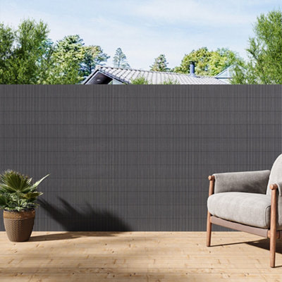 120cm W x 300cm L Sun-blocked Privacy Fence Screen Panels Dark Grey