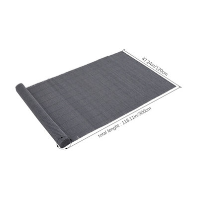 120cm W x 300cm L Sun-blocked Privacy Fence Screen Panels Dark Grey