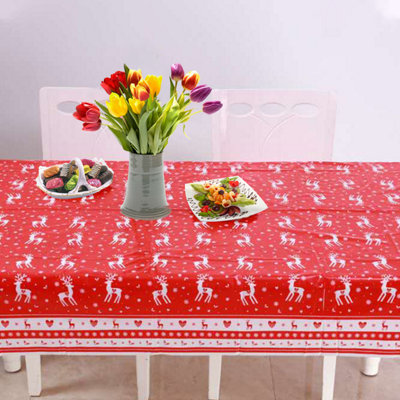 Rectangular Tablecloth 57 X 120 Inch - Waterproof, Wrinkle Resistant For 6 FT Tables