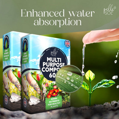120L Multi Purpose Compost for Indoor Outdoor Plants Potting Soil ...