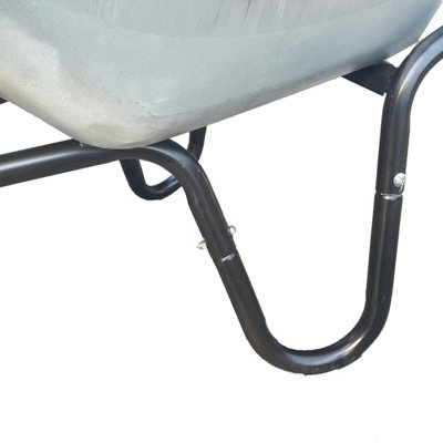 120L XL Large Heavy Duty Solid Wheelbarrow Wheel Barrow Garden Trolley Tyre Puncture Proof - 6