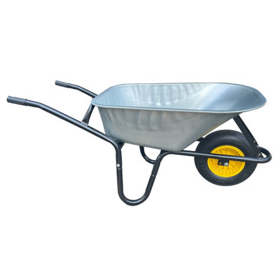 120L XL Large Heavy Duty Solid Wheelbarrow Wheel Barrow Garden Trolley Tyre Puncture Proof - 8