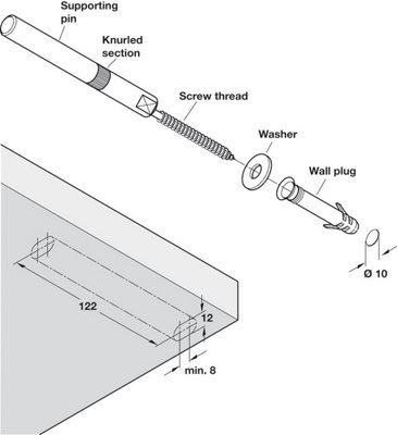 120mm Floating Shelf Bracket, Hidden Fixing Mount for Shelves Brackets Concealed Pack of 2