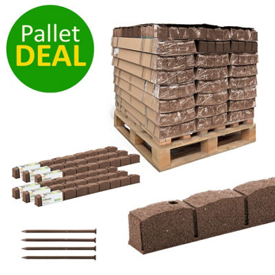 120pcs Brown Roaman Stone Lawn Edging Rubber Gaden Border - Full Pallet