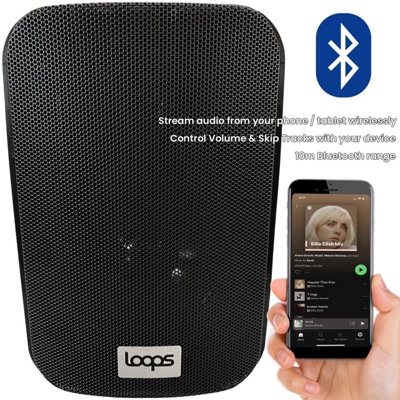 120W Active Bluetooth Wall Speakers - Pair 5" Black Stereo Wireless Music Streaming