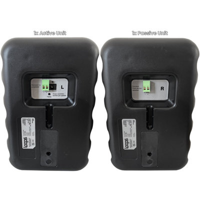 120W Active Bluetooth Wall Speakers - Pair 5" Black Stereo Wireless Music Streaming - 4