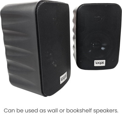 120W Active Bluetooth Wall Speakers - Pair 5" Black Stereo Wireless Music Streaming - 6