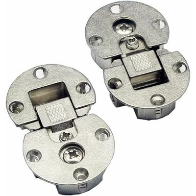 B&Q 2Pcs 90 Degree Adjustable Concealed Folding Hinges For Furniture Semicircular Hinges Wooden Table Hinges Round Hinges Silver