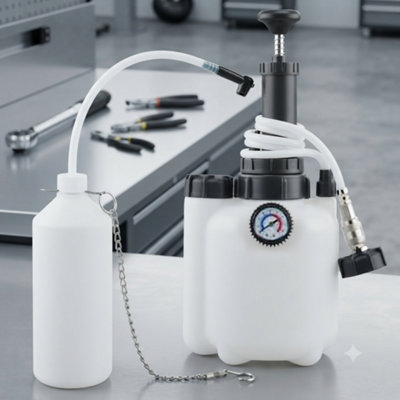  - 3L Brake & Clutch Bleeder Kit With 1L Waste Bottle Hydraulic Fluid Bleeding System