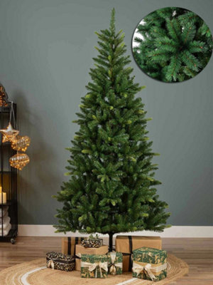 Prime Plus 6Ft Classic Artificial Christmas Tree Xmas Realistic Natural Green Tree With 850 Branches & Solid Metal Leg Stand Decor from B&Q