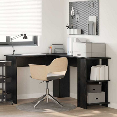 Berkfield Desks With Shelf With Storage Black Oak