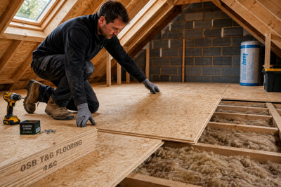 B&Q -  Osb 3 Loft Panel Boards Tongue And Groove (T&g) 1220mm (L) 300mm (W) 18mm (T) 10 Packs Of 3 Boards Free Delivery