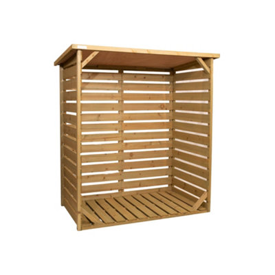 123cm x 115cm Large Wooden Outdoor Garden Patio Log Store Shed - 9