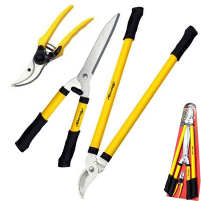 3Pc Garden Pruning Tool Set Tree Lopper Shears Secateurs Hedge Cutter from B&Q