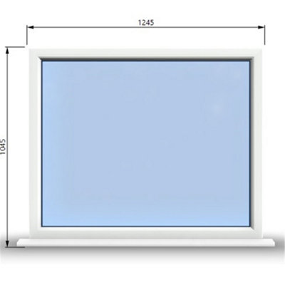 1245mm (W) x 1045mm (H) PVCu StormProof Window - 1 Non Opening Window - Toughened Safety Glass - White