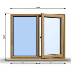 1245mm (W) x 1045mm (H) Wooden Stormproof Window - 1/2 Right Opening Window - Toughened Safety Glass