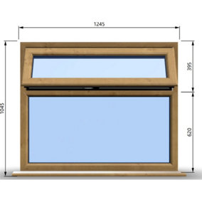 1245mm (W) x 1045mm (H) Wooden Stormproof Window - 1 Top Opening Window -Toughened Safety Glass