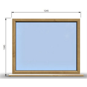 1245mm (W) x 1045mm (H) Wooden Stormproof Window - 1 Window (NON Opening) - Toughened Safety Glass