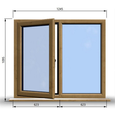 1245mm (W) x 1095mm (H) Wooden Stormproof Window - 1/2 Left Opening ...