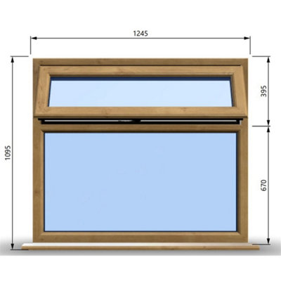 1245mm (W) x 1095mm (H) Wooden Stormproof Window - 1 Top Opening Window ...