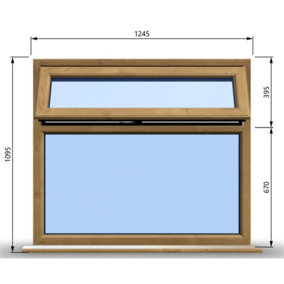 1245mm (W) x 1095mm (H) Wooden Stormproof Window - 1 Top Opening Window -Toughened Safety Glass