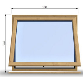 1245mm (W) x 1095mm (H) Wooden Stormproof Window - 1 Window (Opening) - Toughened Safety Glass