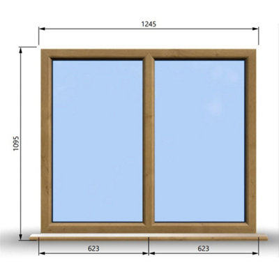 1245mm (W) x 1095mm (H) Wooden Stormproof Window - 2 Non-Opening ...