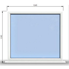 1245mm (W) x 1145mm (H) PVCu StormProof Window - 1 Non Opening Window - Toughened Safety Glass - White