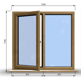 1245mm (W) x 1145mm (H) Wooden Stormproof Window - 1/2 Left Opening Window - Toughened Safety Glass