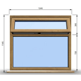 1245mm (W) x 1145mm (H) Wooden Stormproof Window - 1 Top Opening Window -Toughened Safety Glass