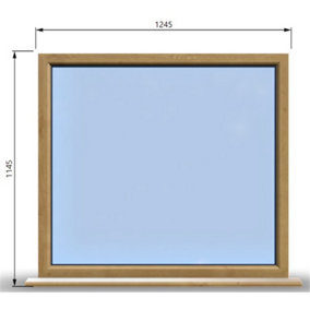 1245mm (W) x 1145mm (H) Wooden Stormproof Window - 1 Window (NON Opening) - Toughened Safety Glass