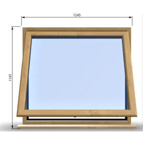 1245mm (W) x 1145mm (H) Wooden Stormproof Window - 1 Window (Opening) - Toughened Safety Glass