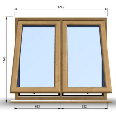 1245mm (W) x 1145mm (H) Wooden Stormproof Window - 2 Opening Windows ...