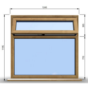 1245mm (W) x 1195mm (H) Wooden Stormproof Window - 1 Top Opening Window -Toughened Safety Glass