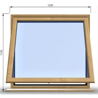 1245mm (W) x 1195mm (H) Wooden Stormproof Window - 1 Window (Opening ...