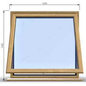 1245mm (W) x 1245mm (H) Wooden Stormproof Window - 1 Window (Opening) - Toughened Safety Glass