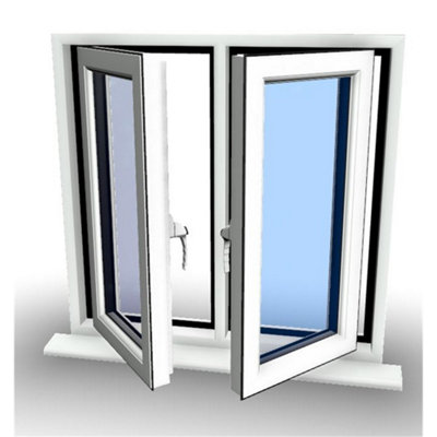 1245mm (W) x 895mm (H) PVCu Flush Casement Window - 2 Central Opening ...