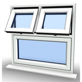 1245mm (W) x 895mm (H) PVCu Flush Casement Window - White Internal & External