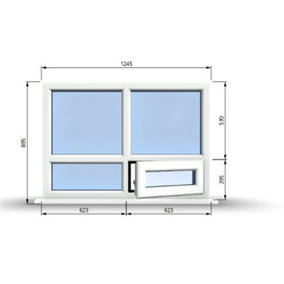 1245mm (W) x 895mm (H) PVCu StormProof Casement Window - 1 Bottom Opening (Right)  - White Internal & External