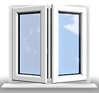 1245mm (W) x 895mm (H) PVCu StormProof Casement Window - 2 Central Opening Windows -  White Internal & External
