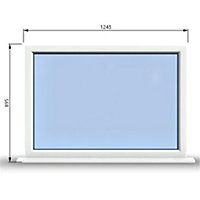 1245mm (W) x 895mm (H) PVCu StormProof Window - 1 Non Opening Window - Toughened Safety Glass - White