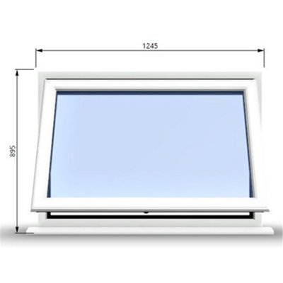 1245mm (W) x 895mm (H) PVCu StormProof Window - 1 Opening Window- 70mm Cill - Chrome Handles - Toughened Safety Glass - White