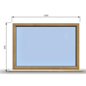 1245mm (W) x 895mm (H) Wooden Stormproof Window - 1 Window (NON Opening) - Toughened Safety Glass