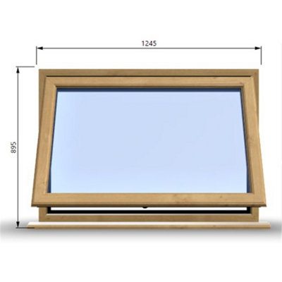 1245mm (W) x 895mm (H) Wooden Stormproof Window - 1 Window (Opening ...