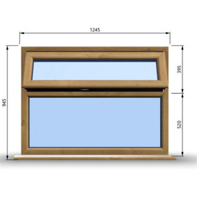 1245mm (W) x 945mm (H) Wooden Stormproof Window - 1 Top Opening Window -Toughened Safety Glass